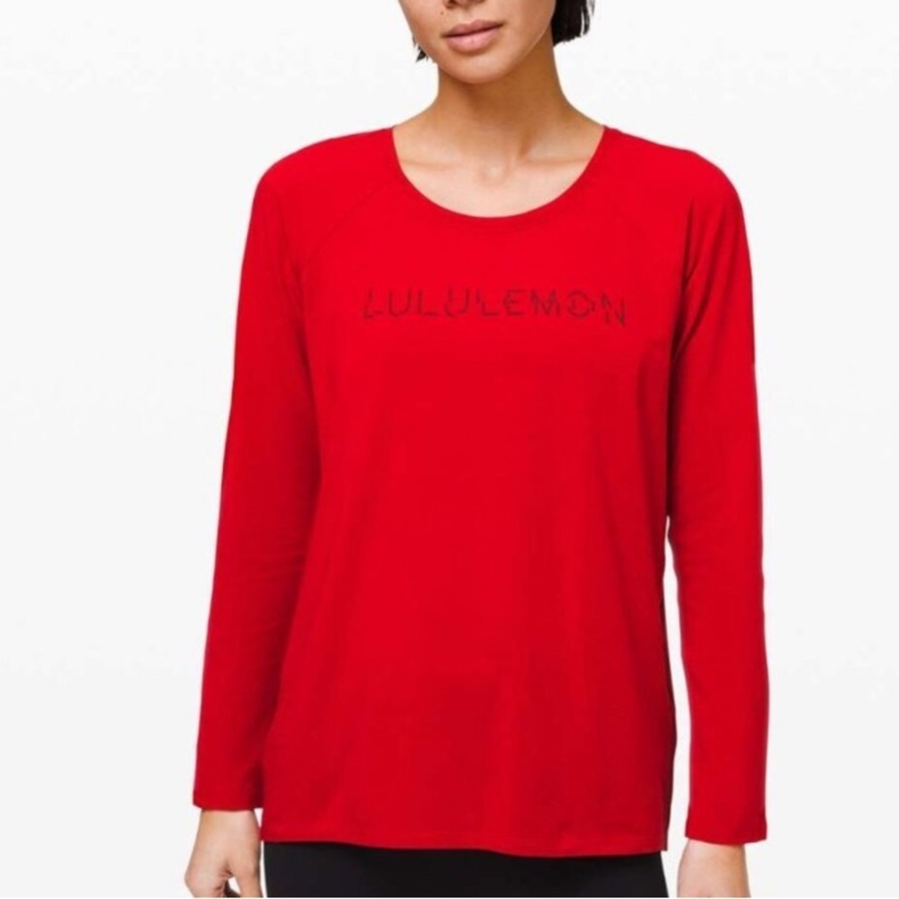 Lululemon Emerald Long Sleeve Lunar New Year Shirt Women's Size Large Dark Red
